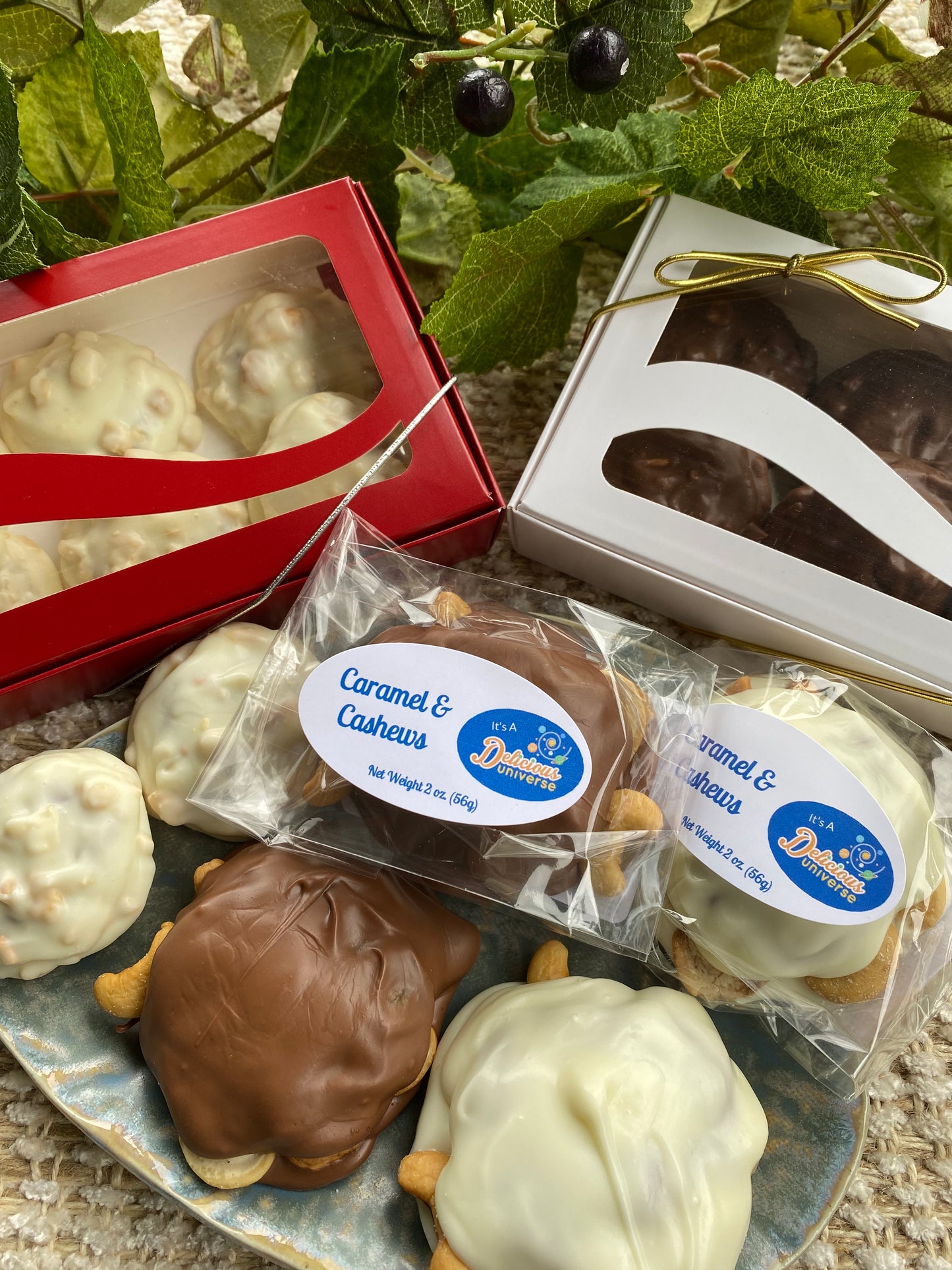 Caramel & Cashew Filled Chocolates
